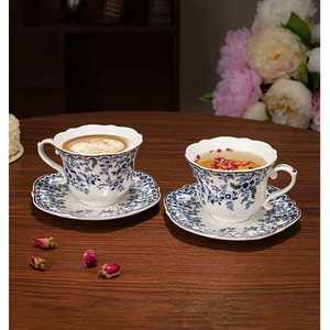 Juego de Tazas de Té de Porcelana Turca Vintage con Diseño Floral, 6.4 oz, Borde Azul y Dorado, Cerámica Ecológica para Té, Café, Espresso, Fiestas, Hogar, Bar, Cafetería - Product Image 4