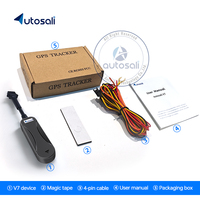 Autosali V7 - Localizador GPS 2G Pequeño para Motocicleta y Automóvil con Aplicación Android y Seguimiento por PC con GSM/LBS