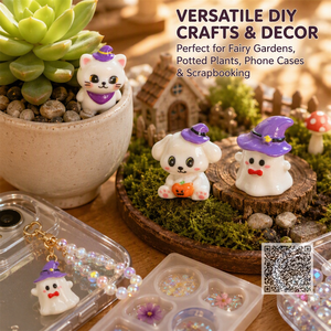 Mini-breloques en résine Kawaii Chat Fantôme <span class=keywords><strong>Citrouille</strong></span> Chapeau de Sorcière pour Décoration de Cupcakes et Fournitures de Pâtisserie - Ensemble de Cake Toppers - Product Image 3