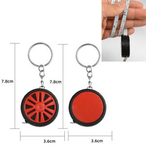 1m 3ft Tire Shaped <b>Mini</b> Tape Measure Keychain Retractable Carbon Steel Metal Ruler Portable Car Wheel Pocket Measuring Tool - Product Image 5