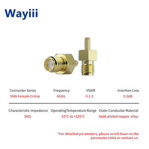 Wayiii SMA-C-K-1.5 HF-Buchse Weiblicher Steckverbinder Kompatibel mit RG316/RG174 Kabeln 6GHz - Product Image 5