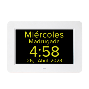 8 inch <span class=keywords><strong>LCD</strong></span> nền đen màu vàng và trắng văn bản mất trí nhớ hiển thị ngày ngày thời gian đồng hồ cho mất trí nhớ người cao tuổi - Product Image 1
