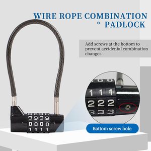 Cadenas à combinaison à 4 chiffres <span class=keywords><strong>pour</strong></span> vélo Serrure à câble étanche réinitialisable Serrures de <span class=keywords><strong>porte</strong></span> <span class=keywords><strong>pour</strong></span> <span class=keywords><strong>sac</strong></span> de valise de gymnastique - Product Image 6