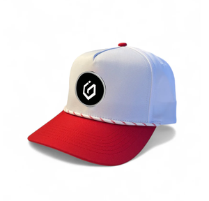 Casquette de baseball à visière incurvée brodée avec logo personnalisé, design bicolore à 5 panneaux pour homme, polyester et élasthanne, chapeau de golf perforé pour le sport - Product Image 2