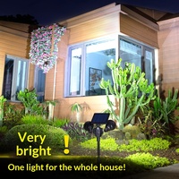 Projecteurs solaires LED les plus vendus pour l'extérieur, jardin, paysage, double tête, à fixation au sol, avec détecteur de mouvement, indice de protection IP65