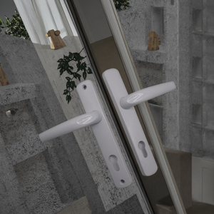 Juego de Manijas para Puerta de Entrada de Aleación de Aluminio Blanco de 85 mm, Diseño Moderno, Directo de Fábrica, con Palanca de Inclinación y Giro - Product Image 1