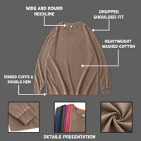 T-shirts personnalisés pour femmes, coupe oversize, manches longues, effet vieilli, 250 GSM, 100% coton épais, double ourlet, impression personnalisée, faible MOQ