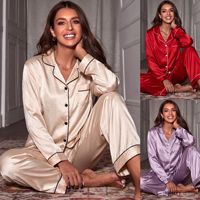 Bestseller Damen Weiche Polyester-Strickjacke mit Revers im Europäisch-Amerikanischen Stil Satin-Schlafbekleidung Lässige Vielseitige Langarm-Jacke