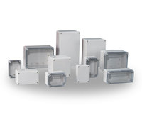 Caja de Conexiones de Plástico ABS con Cubierta Transparente, Impermeable IP66, con Pestillo de Plástico y Bisagra Metálica, para Componentes Electrónicos Pequeños y Grandes