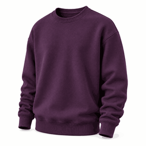 Sweat-shirt à col rond pour homme, vert menthe, coupe classique, tricoté, couleur unie, décontracté, manches longues, 100% coton, respirant, 360g - Product Image 4