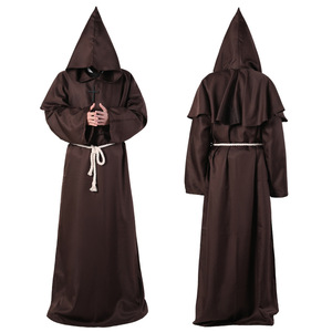Robes de moine médiévales, costumes de prêtre unisexes en polyester, tenues de cosplay pour Halloween, jeux d'animation, jeux de rôle - Product Image 5