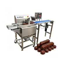 Máquina de Recubrimiento de Chocolate para Pasteles Pequeños, Donas y Dulces con Túnel de Enfriamiento y Transportador