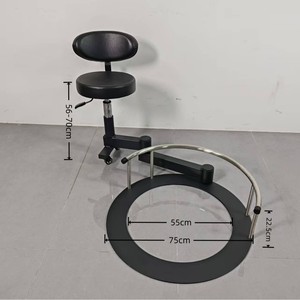 Hot Sale Factory Direct <b>Black</b> Leather Rotation Hair Beauty Salon Stool Chair 360° Rotation Barber Chair for Barbershop - Product Image 2