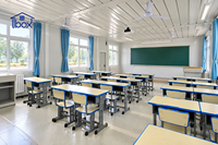 Bâtiment préfabriqué temporaire, conteneur plat, salle de classe scolaire, salle d'éducation modulaire préfabriquée, salle de formation