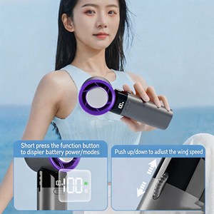 WUYANG Semiconductor Ice Compress Cooling Handheld Fan, Portable Turbo USB <b>Mini</b> <b>Desk</b> Fan with 100-Speed Adjustable, 3000mAh Rech - Product Image 2