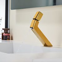 Grifos de baño de latón moderno de primera calidad Grifo mezclador de lavabo con núcleo de válvula de cerámica Montado en cubierta de un solo mango