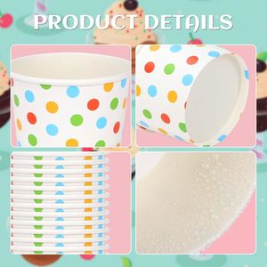 Customizable Biodegradable <b>Disposable</b> Fancy Cartoon Birthday Party Kids Ice Cream Paper <b>Cups</b> Spoon Lids Eco-Friendly Custom - Product Image 2