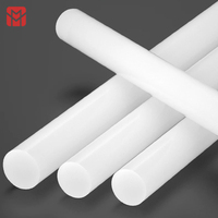 Barre ronde en fluoropolymère ETFE vierge MOLAN, 30 mm, 40 mm, blanche, pour machines industrielles de découpe, usine de Dongguan