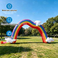 Arche gonflable en forme de nuage arc-en-ciel pour événements extérieurs, anniversaires d'enfants, mariages, entrée, publicité personnalisée