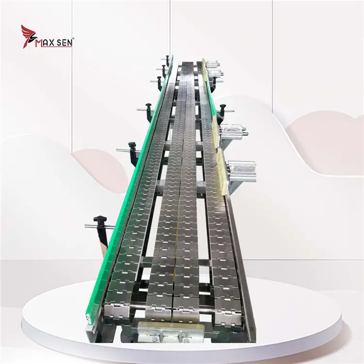 Customized Stainless Steel 201/304 Table Top Chain Conveyor Slat Chain Conveyor from China Manufacture