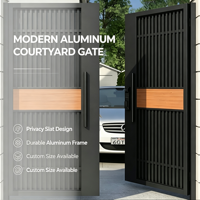 Portail de cour rectangulaire en alliage d'aluminium, style moderne et luxueux, antivol, pour maison, jardin, villa, cour