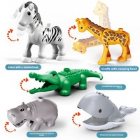 Blocs de construction en plastique ABS très demandés, série Océan, Ferme, Dessins animés, Zoo, accessoires et pièces détachées en vrac pour l'assemblage en masse des enfants