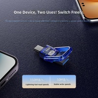 VIFONG VU01 64GB Flashdisk USB Terenkripsi Asli Dual-interface Kapasitas Tinggi Kompatibel Android IOS Perangkat yang Dapat Dipasang di Mobil
