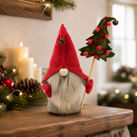 Figurine de gnome sans visage de Noël, décoration festive européenne