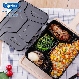 Dùng một lần 4 ngăn Bento hộp bản lề Nắp ăn trưa container - Product Image 2