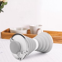 Bouteille d'eau pliable en Silicone 2023 ml, vente en gros, bouteille pliable colorée OEM pour Sports de plein air avec crochet, 500