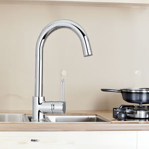 อ่างล้างจานแบบก้านเดี่ยวโครเมียมพร้อมเครื่องมือหมุนรางน้ำแบบแผ่นดิสก์สูง - Product Image 4