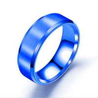8MM Dicker Titan-Stahl Hip-Hop Herrenring Einfacher Klassischer Glatter Mattierter Oberflächen-Fingerring für Männer