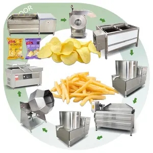 Halbautomati scher Pommes-Frites-Halb prozess 50 kg/h Maschinen preis machen Kleine knusprige Kartoffelchip-Produktlinie in Indien