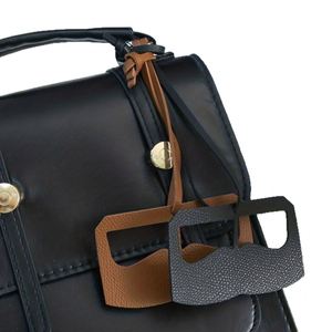 Porte-clés en cuir PU en forme de lunettes avec enregistreur vocal numérique, breloque de sac, pendentif pour sac à main et sac à dos, décoration mignonne pour Halloween - Product Image 3