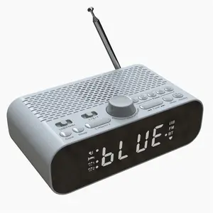 BT-A5 Bedside Dual Alarm Clock FM Radio U Disk/Wireless MP3 Player With Bass Diaphragm LED Display Can Set Snooze Time