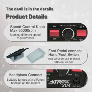 2025 Portable manucure Machine pédicure électrique polisseuse perceuse à ongles forte 204 pour acrylique Gel ongles bijoux polissage - Product Image 5