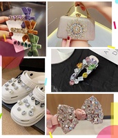 Strass acryliques à coudre de tailles variées, à dos plat, avec griffes argentées et dorées, pierres de cristal pour la décoration de vêtements et l'artisanat