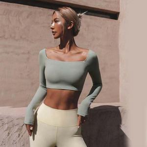 Débardeur de yoga sexy à col carré et taille haute, manches longues, pour le sport et le fitness, pour femmes - Product Image 3