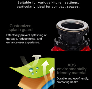 جهاز التخلص من نفايات المطبخ الكهربائي بقوة 375 واط مع تغذية تلقائية للاستخدام المنزلي والمركبات الترفيهية، غرفة طحن من الفولاذ المقاوم للصدأ - Product Image 5