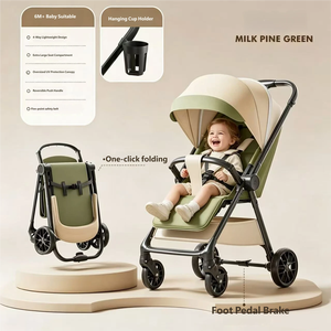 <span class=keywords><strong>Passeggino</strong></span> Reversibile Pieghevole con Un Solo Tocco, Leggero, con Seduta <span class=keywords><strong>Reclinabile</strong></span> e Ammortizzazione, 4 Ruote - Product Image 5