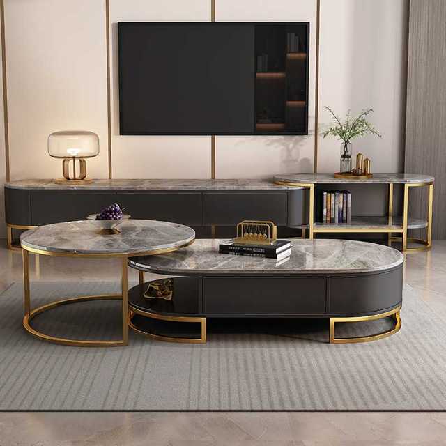 Modern Luxury Coffee Table TV Stands Drawers New Nordic Modern Home Furniture Entertainment Center Cabinet Living Room Wooden