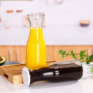 Botellas de Vidrio Transparentes para Bebidas Frías, de Boca Ancha y Gran Capacidad, para Jugos, Venta al Por Mayor Personalizada - Product Image 4