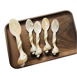 Cuillère en coquillage de style zen asiatique unique, pour servir le caviar, écologique, durable, cadeau d'affaires, ustensile - Product Image 1