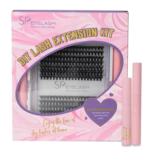 SP EYELASH 280pcs Lash Clusters D Curl Kit di estensione delle ciglia fai da te con Lash Bond & Seal & Lash Applicator Tool per l'autoapplicazione