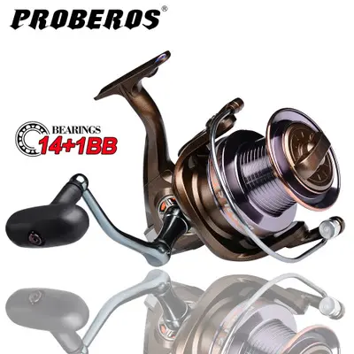 Dus-Gemakkelijk Cts Alle-Metalen Spinnewiel 14 + 1 Links En Peche Rechterhand Verwisselbare Lange Vis gooi Fishing Reel