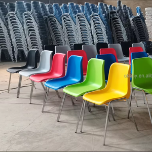 Stackable <strong>Plastic</strong> Conference <strong>Chair</strong> with Metal Legs Commercial Classroom Training <strong>Chair</strong> for School Meeting Room Seminar Seating - Product Image 2