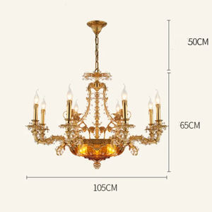 Luces colgantes de cobre ámbar Palacio candelabro decoración dormitorio Bush madreselva atmósfera Lynx piedra lámpara colgante - Product Image 3