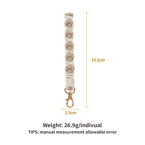 Sac porte-clés en corde pour dragonne de téléphone à la mode personnalisé porte-clés en macramé pour bracelet de téléphone accessoires d'artisanat - Product Image 5