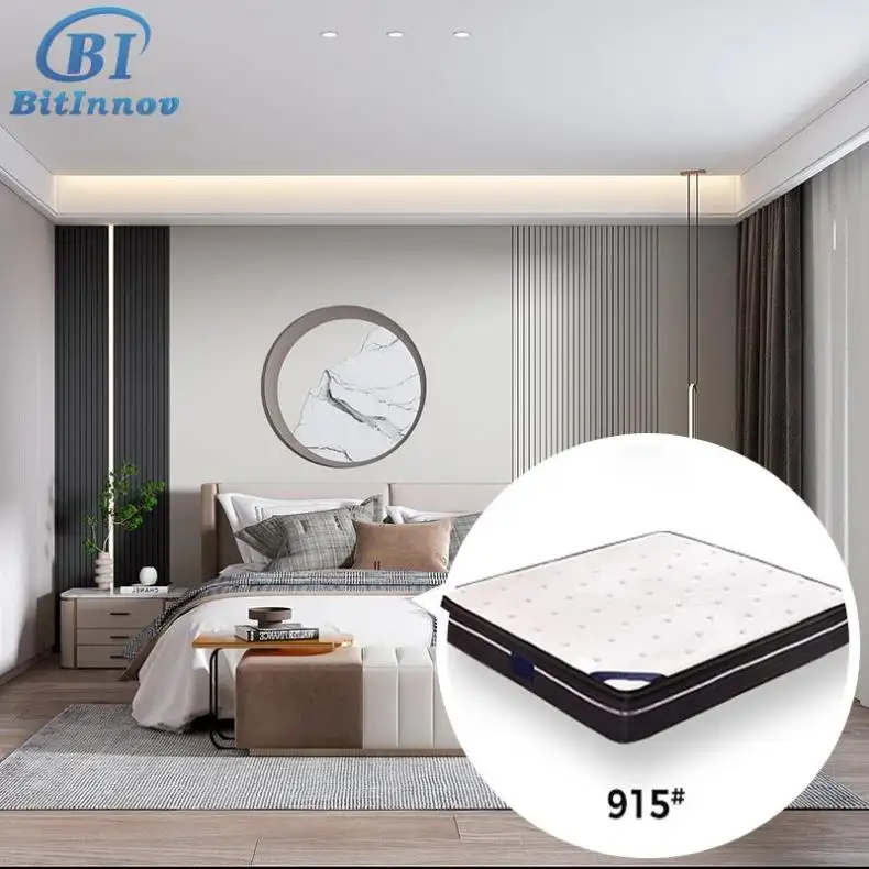 Bitinv No.915 200*180*25cm Échantillon gratuit Lots d'hôtels de luxe pour matelas euro-top matelas en mousse à mémoire de forme