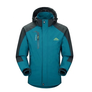 Wholesale Men's Waterproof Outdoor Jackets <strong>Wind</strong> <strong>Breaker</strong> with Woolen Warmth Polyester Zipper Hoodies for Hiking - Product Image 4